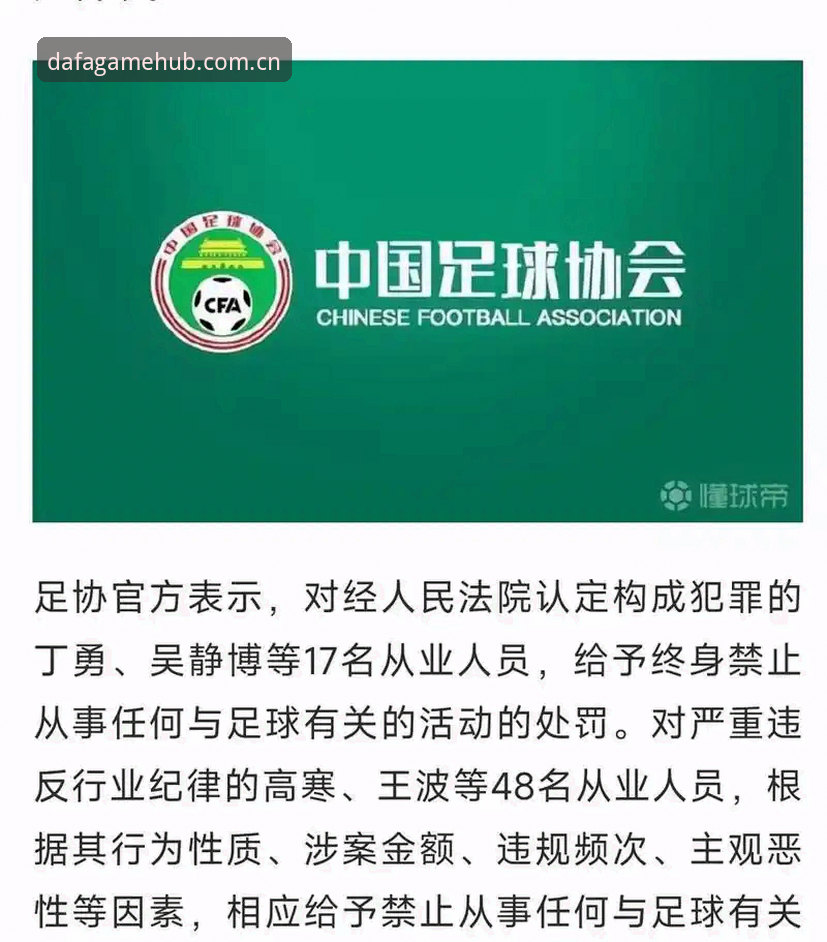 3个关键点解读中国足协第三批禁足名单：17人终身禁赛，48人遭重罚